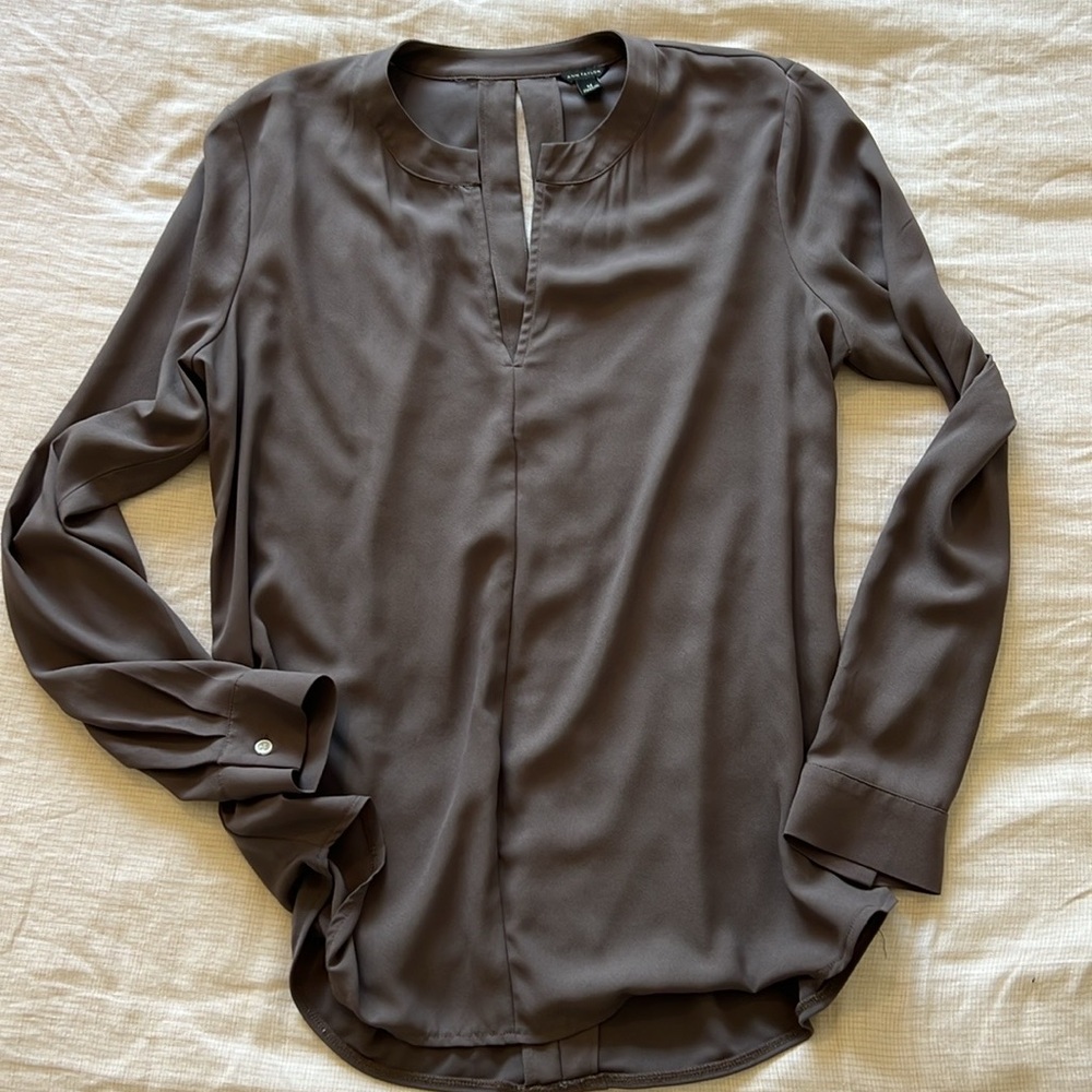 Ann Taylor Grey Blouse